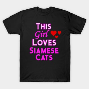 This Girl Loves Siamese Cats T-Shirt